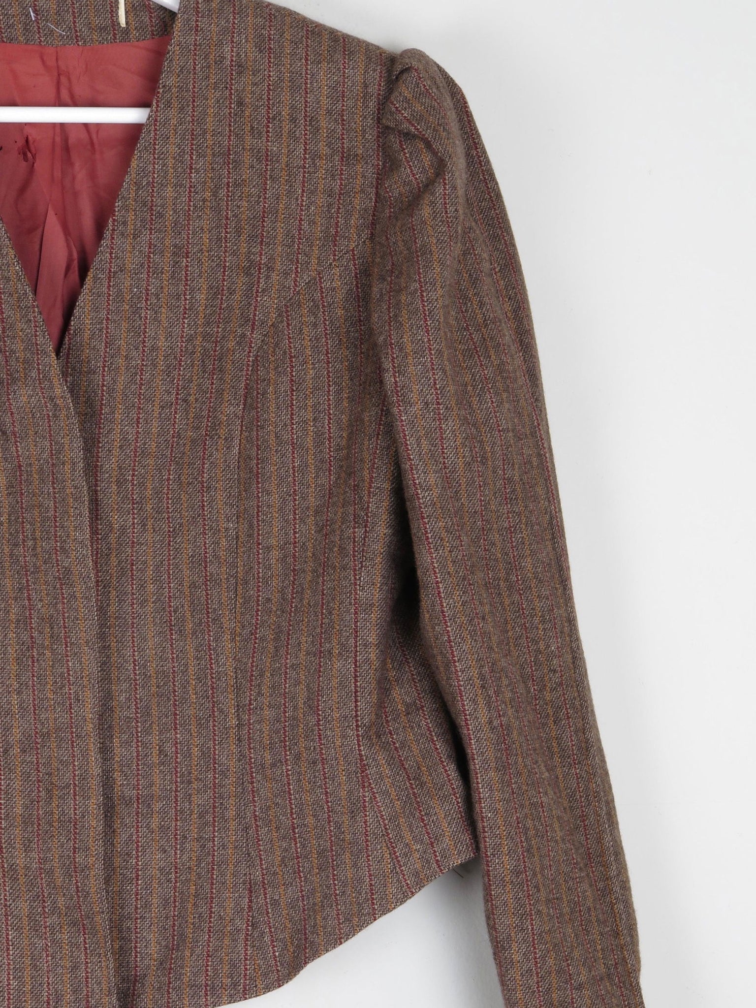 Women's Brown Tweed Fitted Cropped Jacket 10/12 - The Harlequin