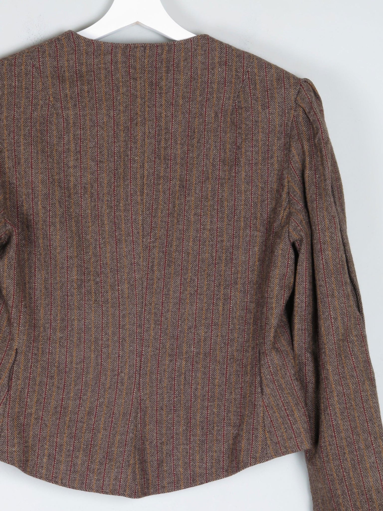 Women's Brown Tweed Fitted Cropped Jacket 10/12 - The Harlequin