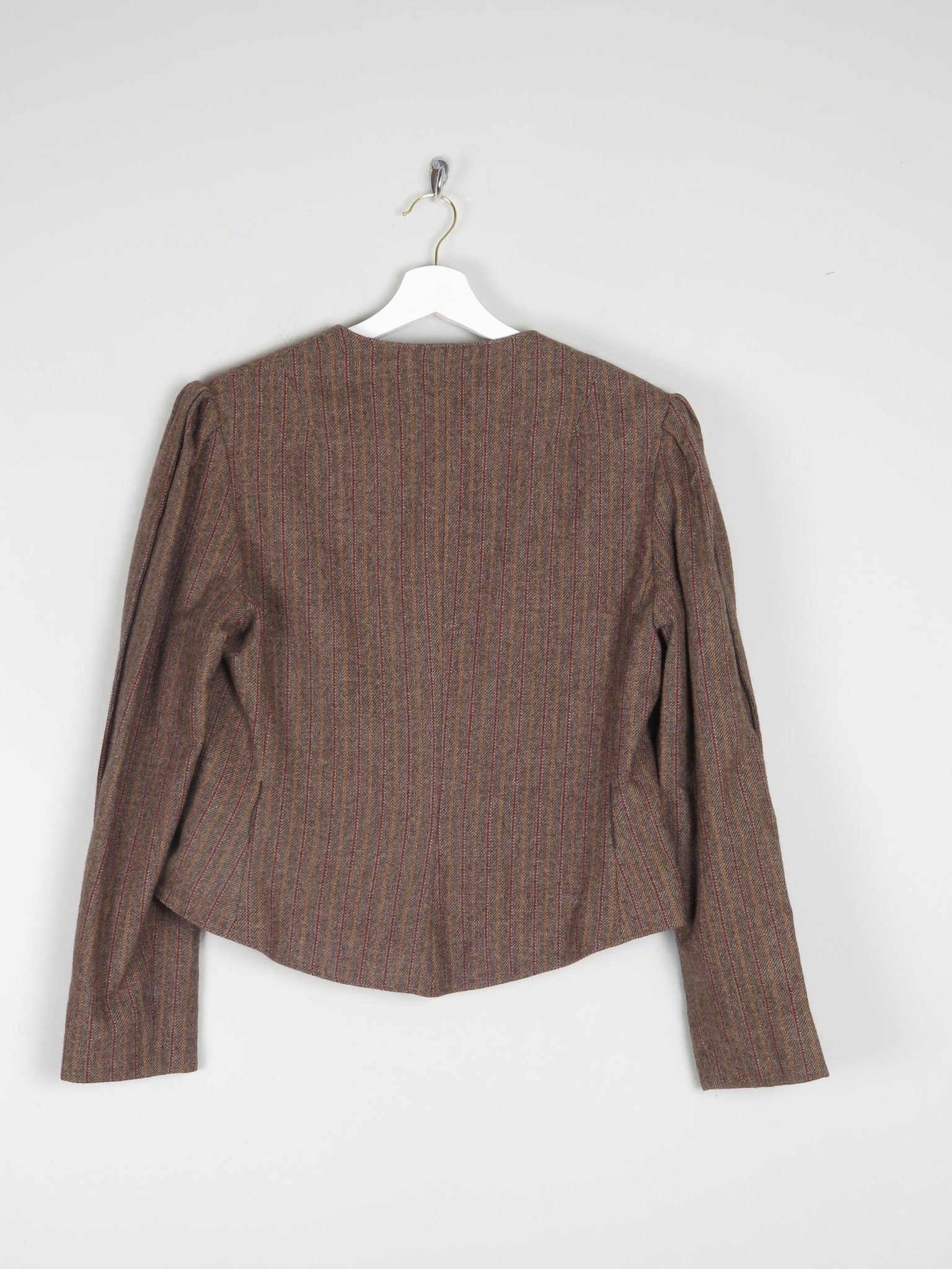 Women's Brown Tweed Fitted Cropped Jacket 10/12 - The Harlequin