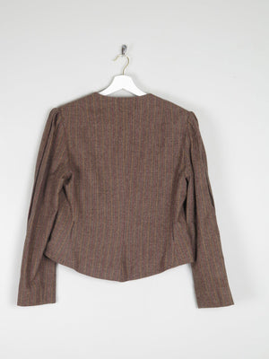 Women's Brown Tweed Fitted Cropped Jacket 10/12 - The Harlequin