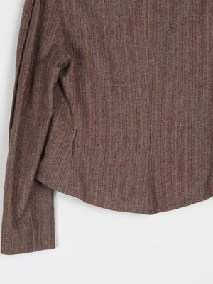Women's Brown Tweed Fitted Cropped Jacket 10/12 - The Harlequin