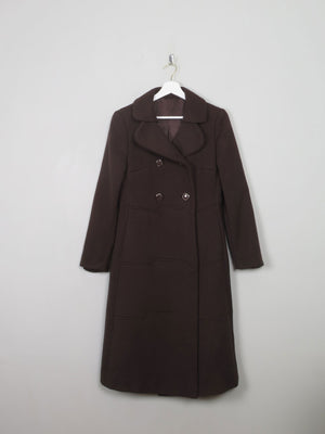 Women's Brown Vintage 60's/70s Wool Coat 10/ small 12 - The Harlequin