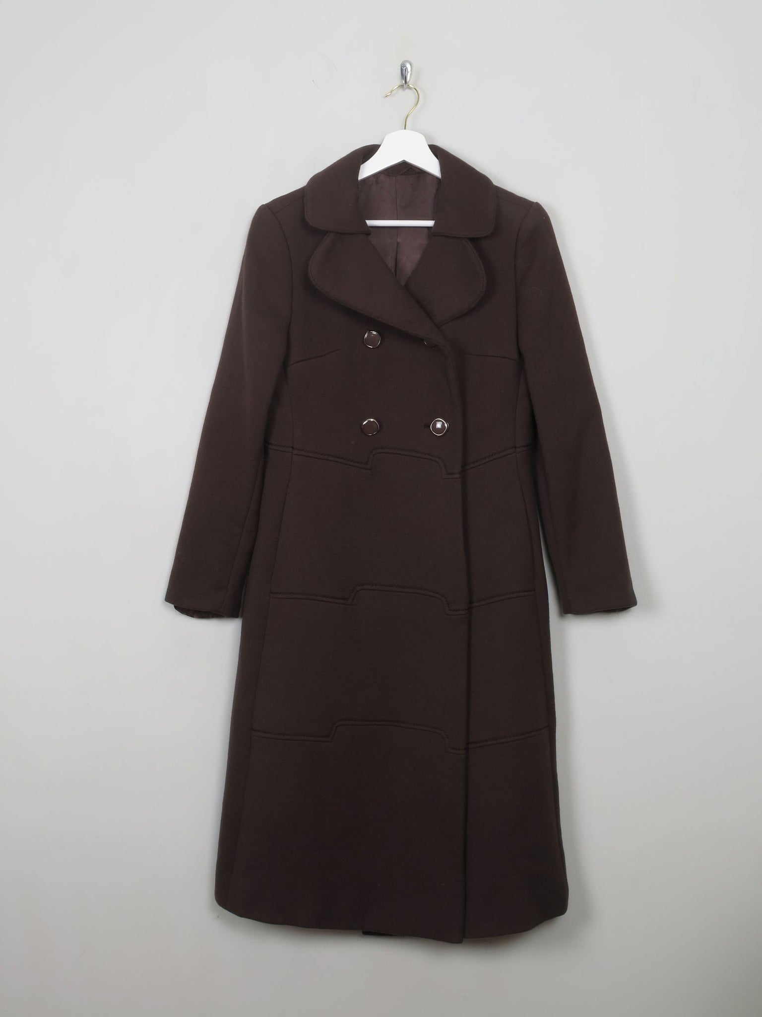 Women's Brown Vintage 60's/70s Wool Coat 10/ small 12 - The Harlequin