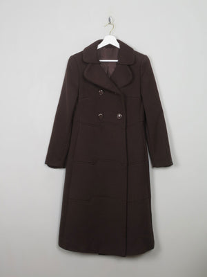 Women's Brown Vintage 60's/70s Wool Coat 10/ small 12 - The Harlequin