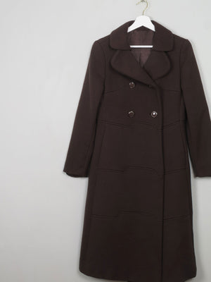 Women's Brown Vintage 60's/70s Wool Coat 10/ small 12 - The Harlequin