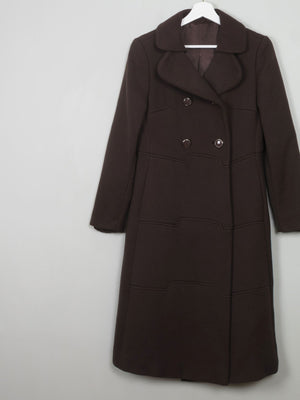 Women's Brown Vintage 60's/70s Wool Coat 10/ small 12 - The Harlequin
