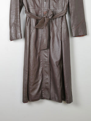Women's  Brown Vintage Leather Coat 1970s XS/S - The Harlequin