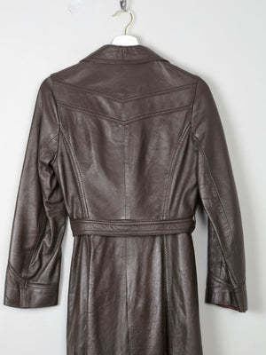 Women's  Brown Vintage Leather Coat 1970s XS/S - The Harlequin