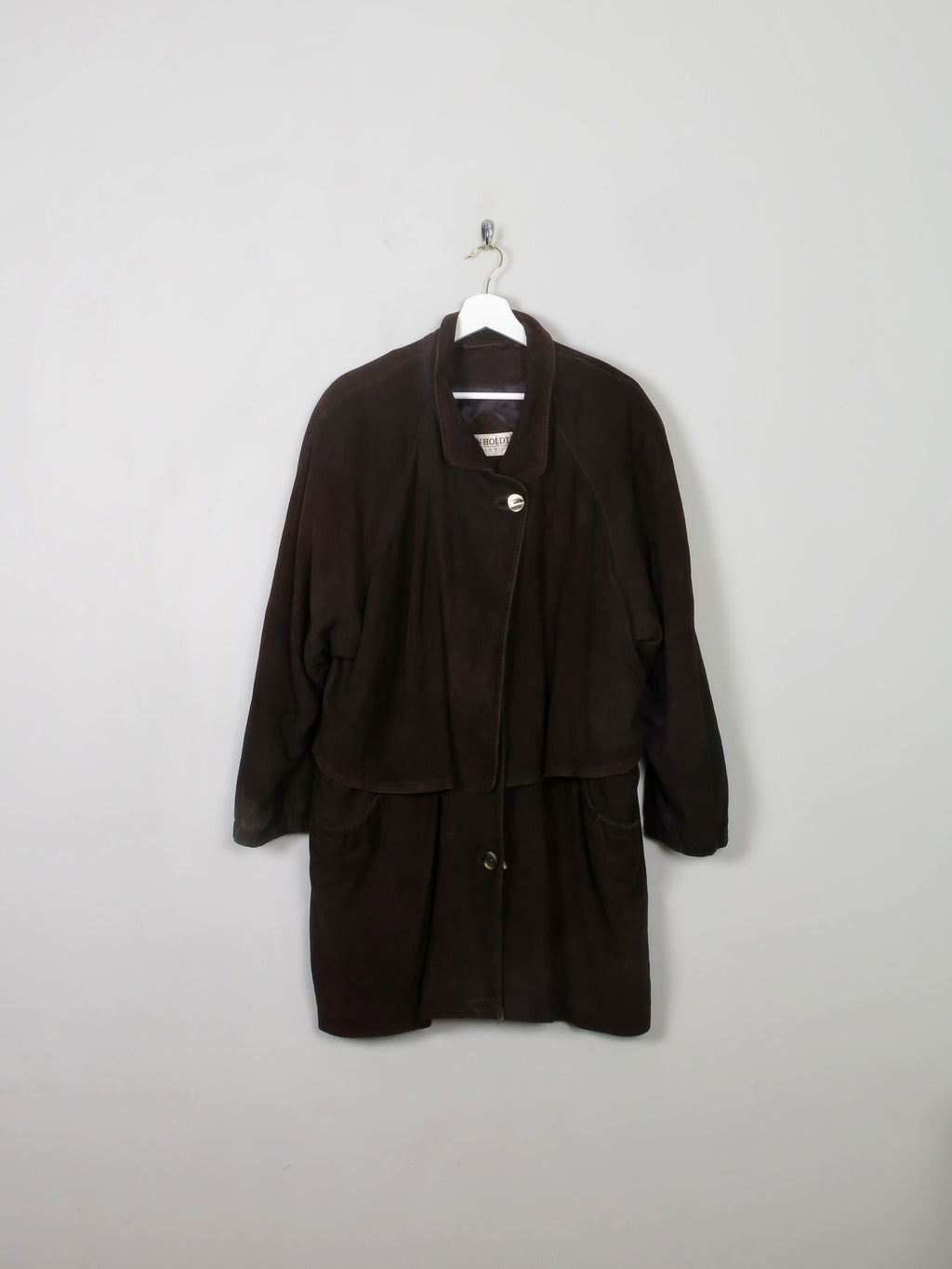 Women's Brown Vintage Parka Suede Coat M/L - The Harlequin