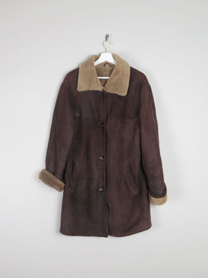 Women's Brown Vintage Shearling Sheepskin Short Coat M/L - The Harlequin