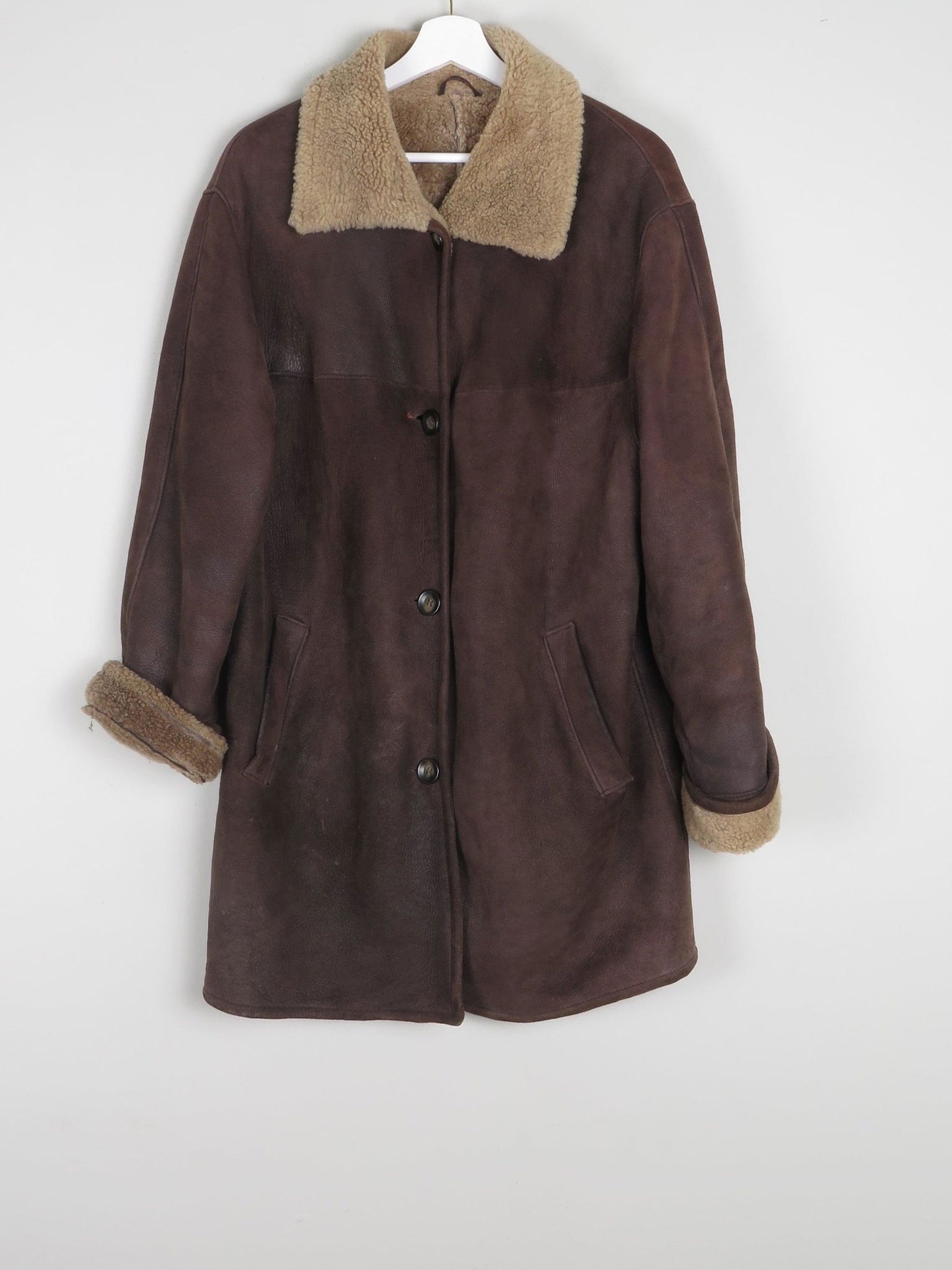 Women's Brown Vintage Shearling Sheepskin Short Coat M/L - The Harlequin