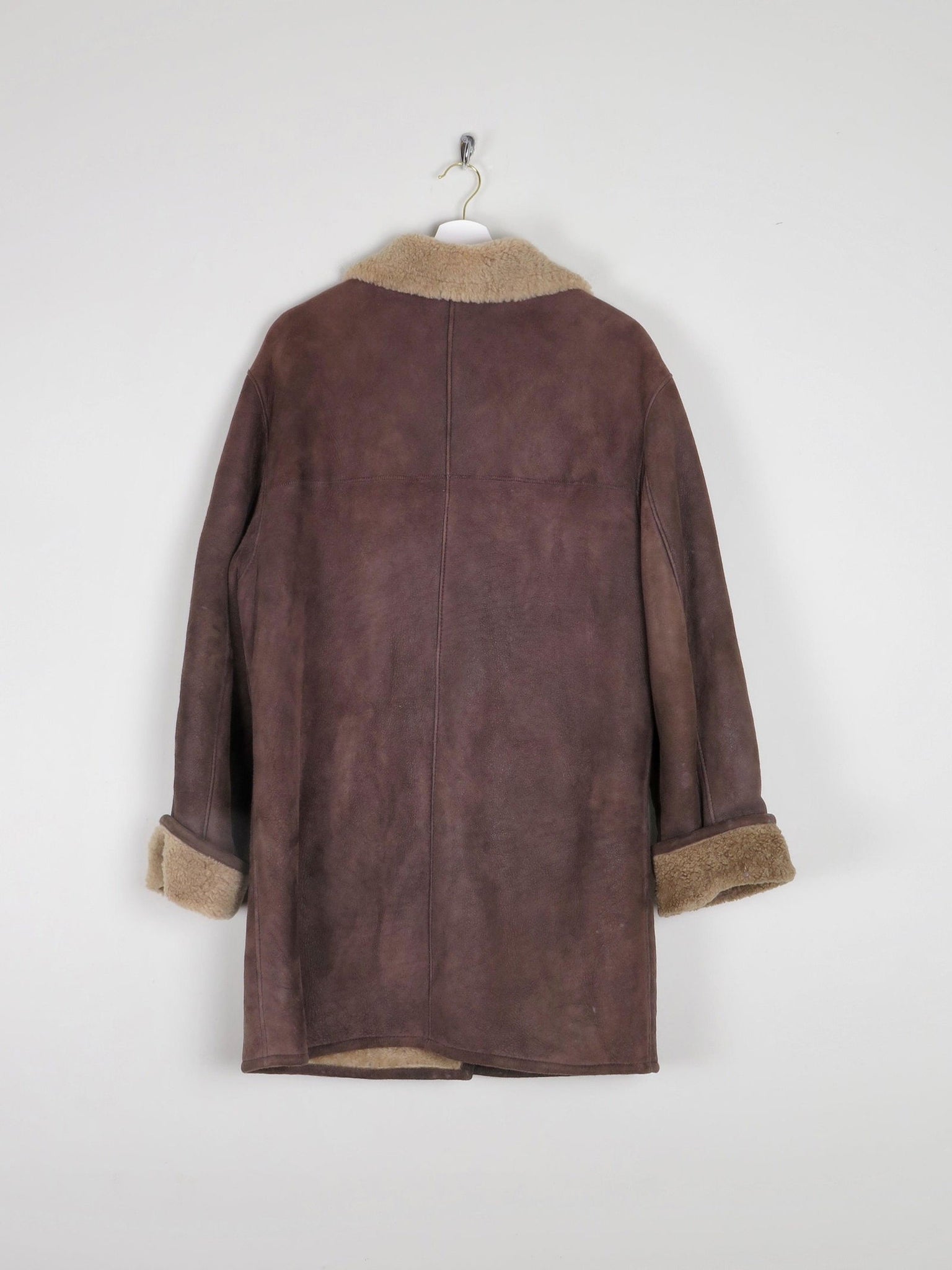 Women's Brown Vintage Shearling Sheepskin Short Coat M/L - The Harlequin