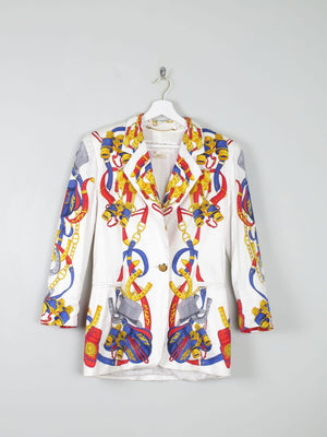Women's Chain Print Vintage Escacda Trophy Jacket S - The Harlequin