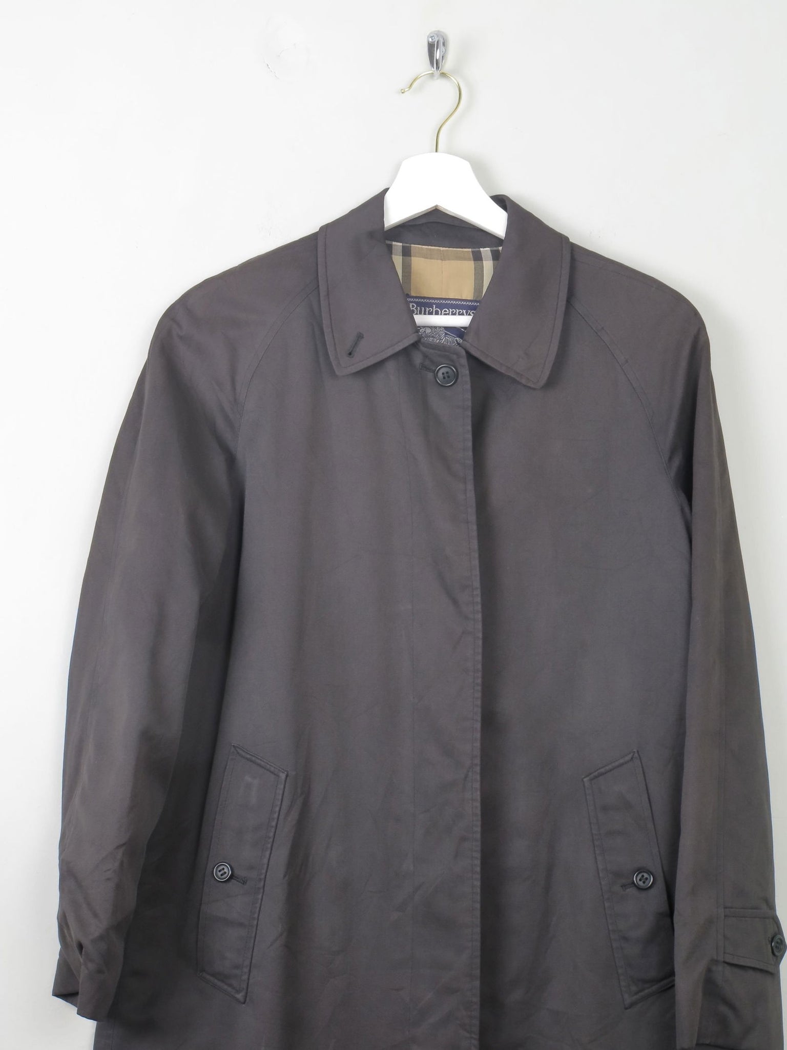 Women's Charcoal Vintage Burberry Trench Coat XS/S - The Harlequin