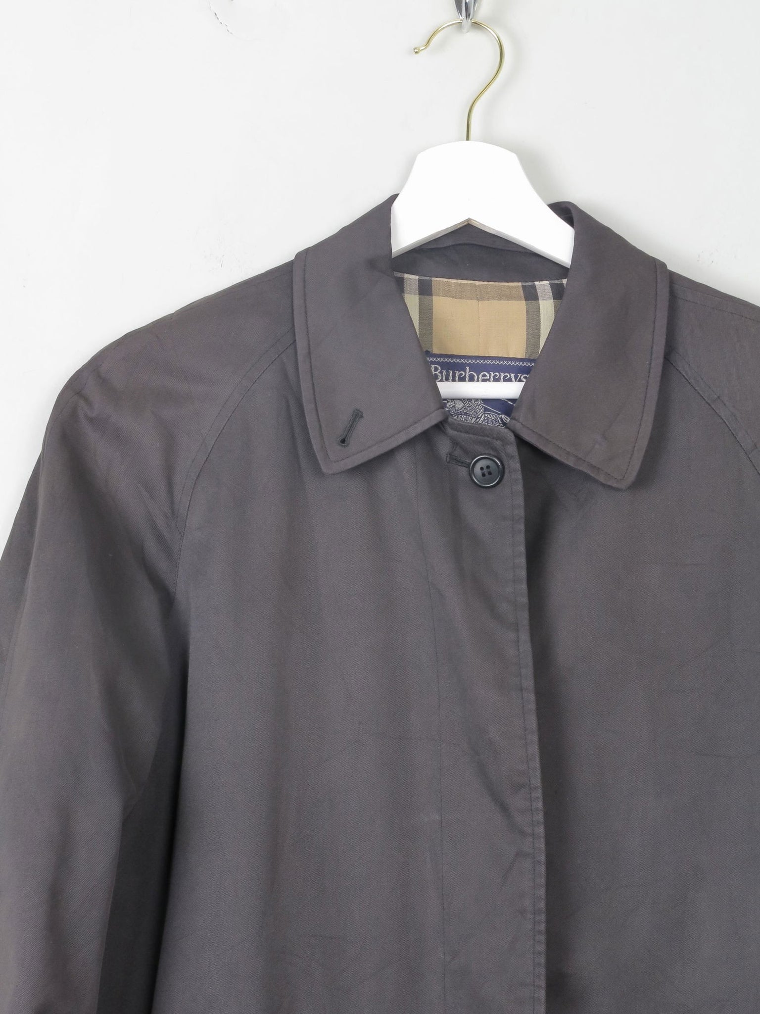 Women's Charcoal Vintage Burberry Trench Coat XS/S - The Harlequin
