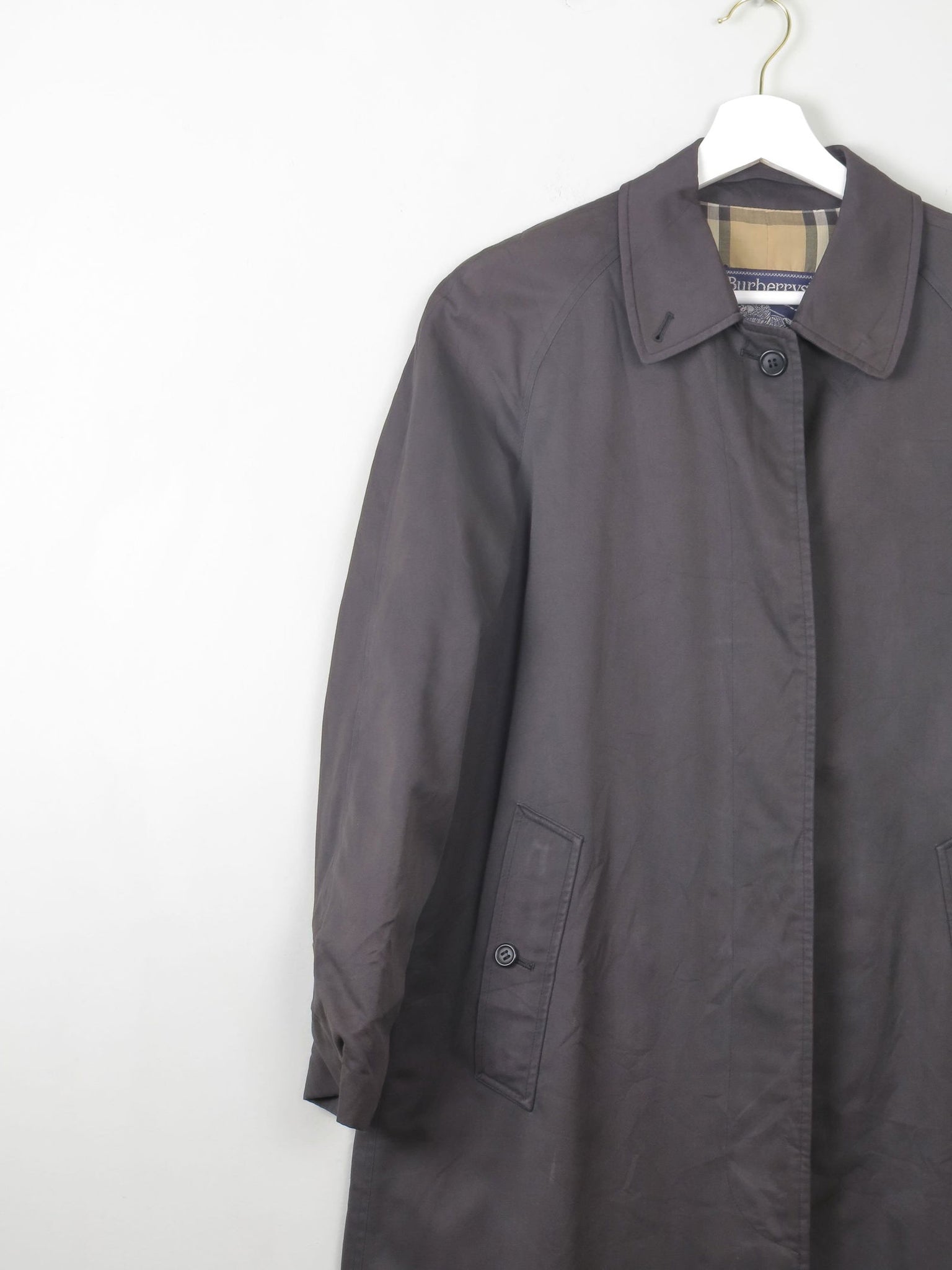 Women's Charcoal Vintage Burberry Trench Coat XS/S - The Harlequin