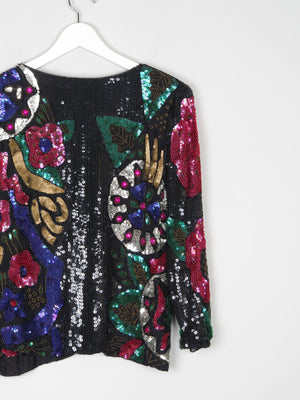 Women’s Colourful Vintage Beaded Jacket S - The Harlequin