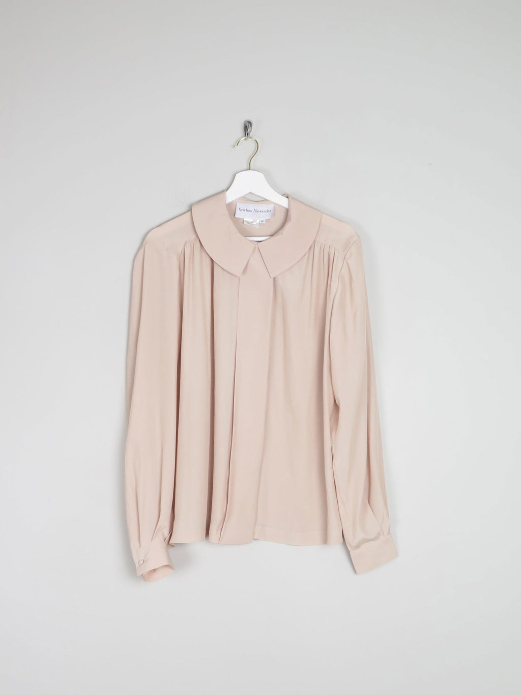 Women's Cream Vintage Blouse With Long Sleeves M/L - The Harlequin