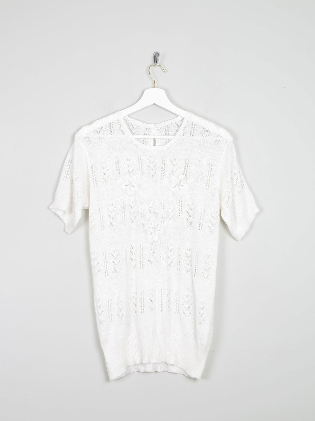 Women's Crochet Short Sleeved Top M - The Harlequin