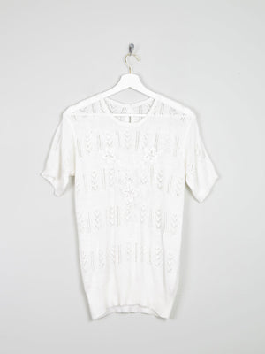 Women's Crochet Short Sleeved Top M - The Harlequin