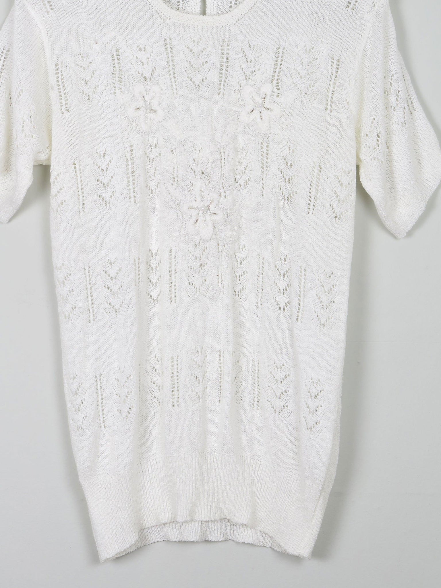 Women's Crochet Short Sleeved Top M - The Harlequin