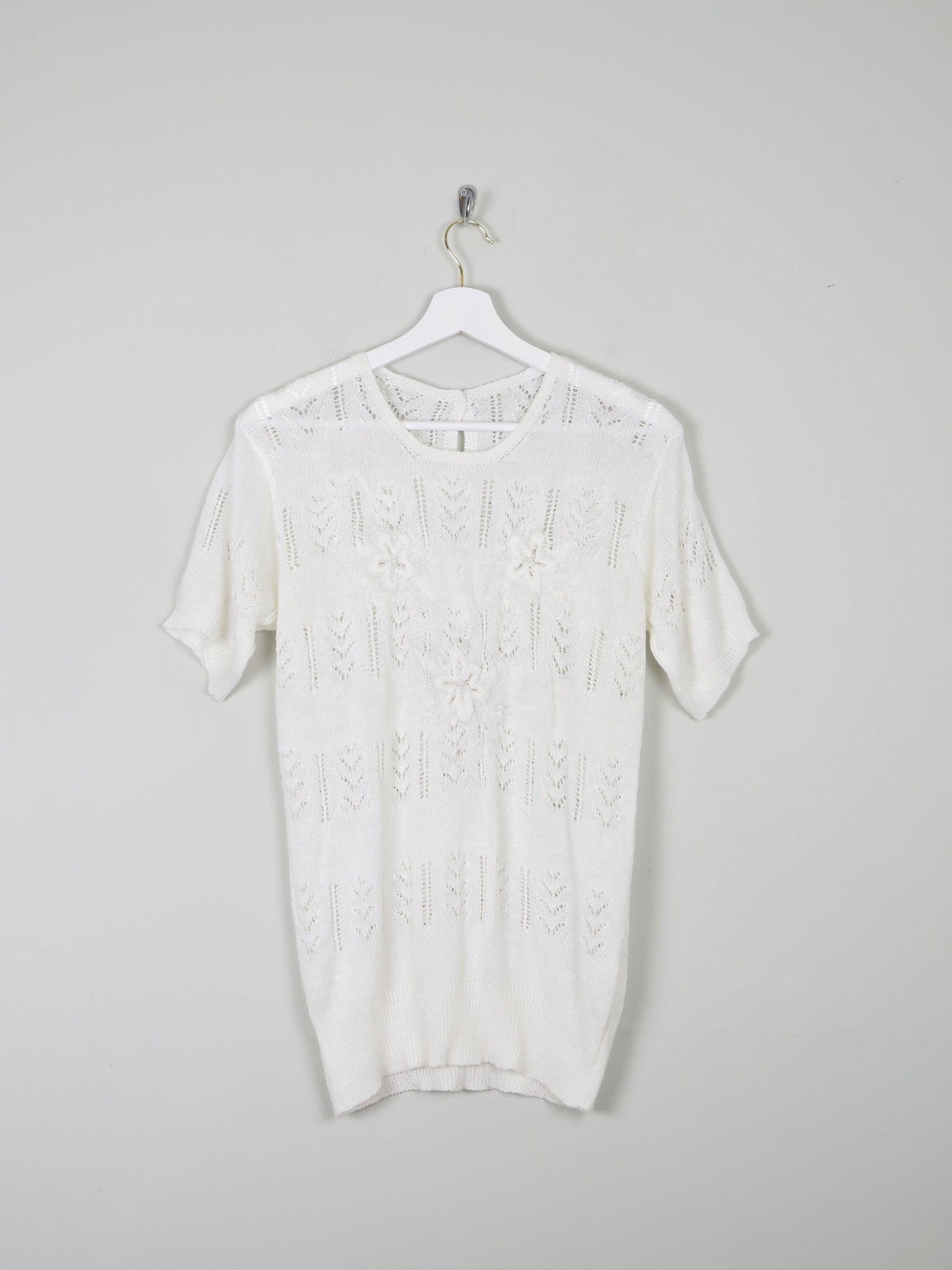 Women's Crochet Short Sleeved Top M - The Harlequin