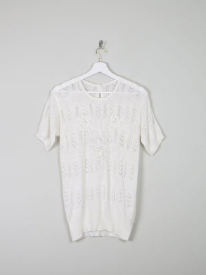 Women's Crochet Short Sleeved Top M - The Harlequin