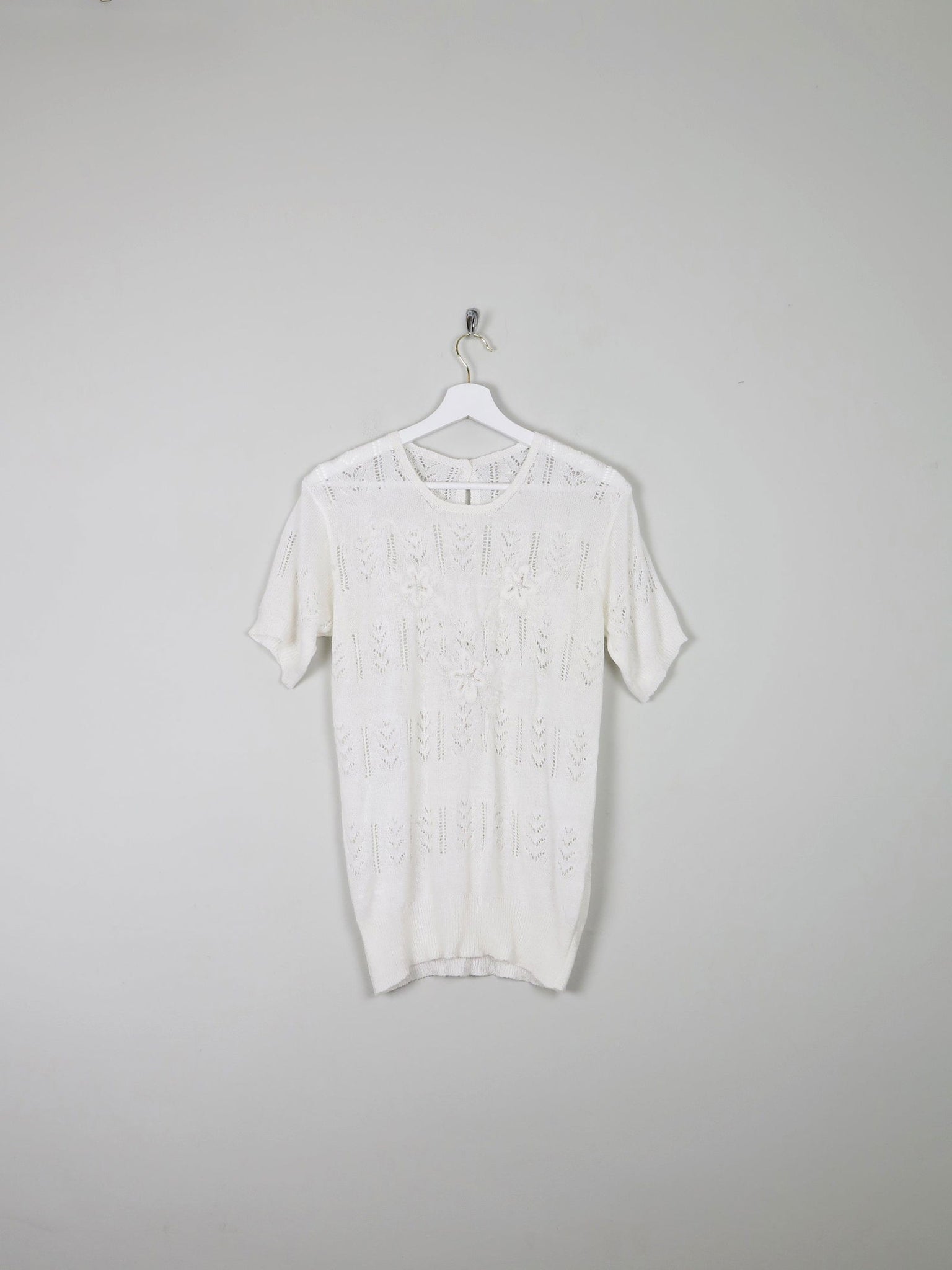 Women's Crochet Short Sleeved Top M - The Harlequin