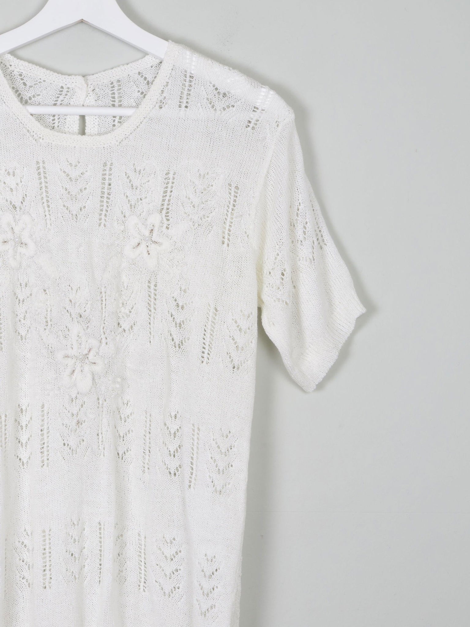 Women's Crochet Short Sleeved Top M - The Harlequin