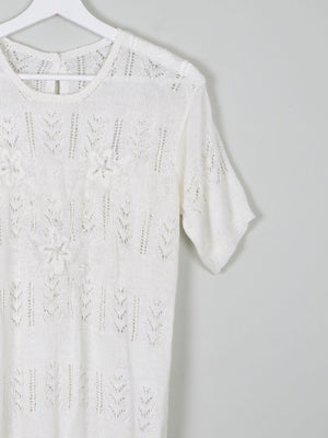 Women's Crochet Short Sleeved Top M - The Harlequin