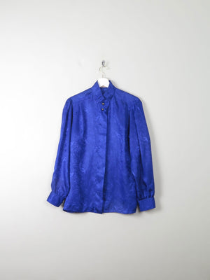Women's Electric Blue Vintage Blouse M - The Harlequin