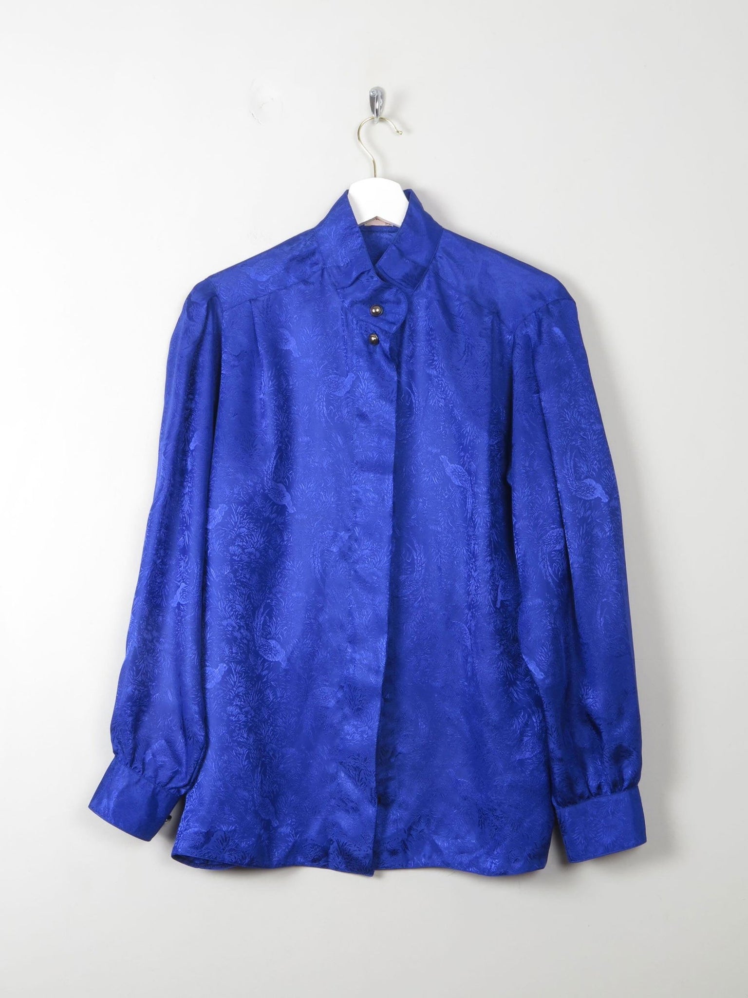 Women's Electric Blue Vintage Blouse M - The Harlequin