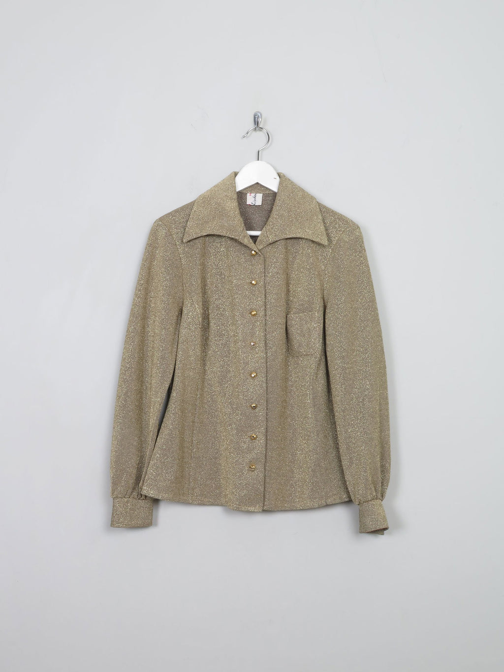 Women's Gold Vintage 70s Blouse S/M - The Harlequin