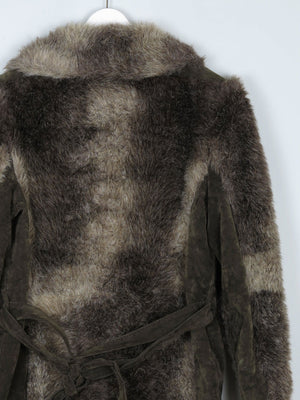 Women’s Green & Brown 1970s Printed Faux Fur Zip Up Jacket 10/12 - The Harlequin