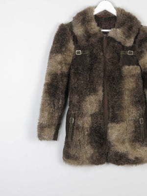 Women’s Green & Brown 1970s Printed Faux Fur Zip Up Jacket 10/12 - The Harlequin