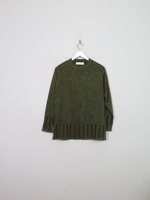 Women's Green Lurex Vintage Jumper Top S/M - The Harlequin