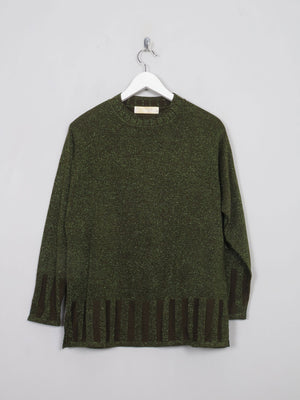 Women's Green Lurex Vintage Jumper Top S/M - The Harlequin