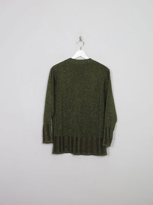 Women's Green Lurex Vintage Jumper Top S/M - The Harlequin