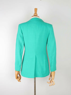 Women's Green Vintage 1970s Linen Blazer 8/10 - The Harlequin
