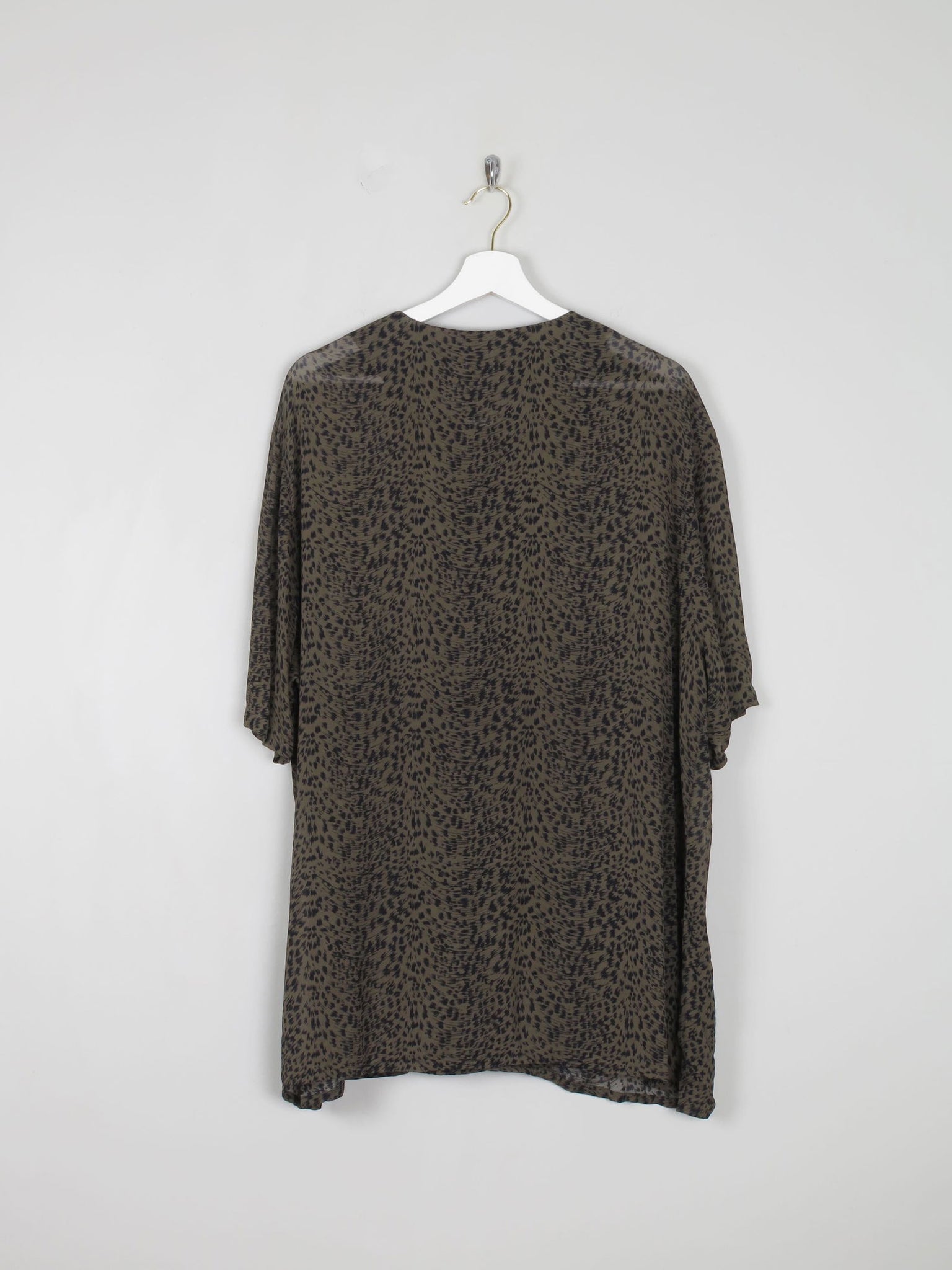 Women's Green Vintage Leopard Print Shirt/Dress L - The Harlequin