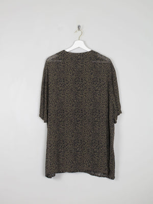 Women's Green Vintage Leopard Print Shirt/Dress L - The Harlequin