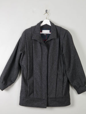 Women's Grey Wool Pleated Jacket S/M - The Harlequin