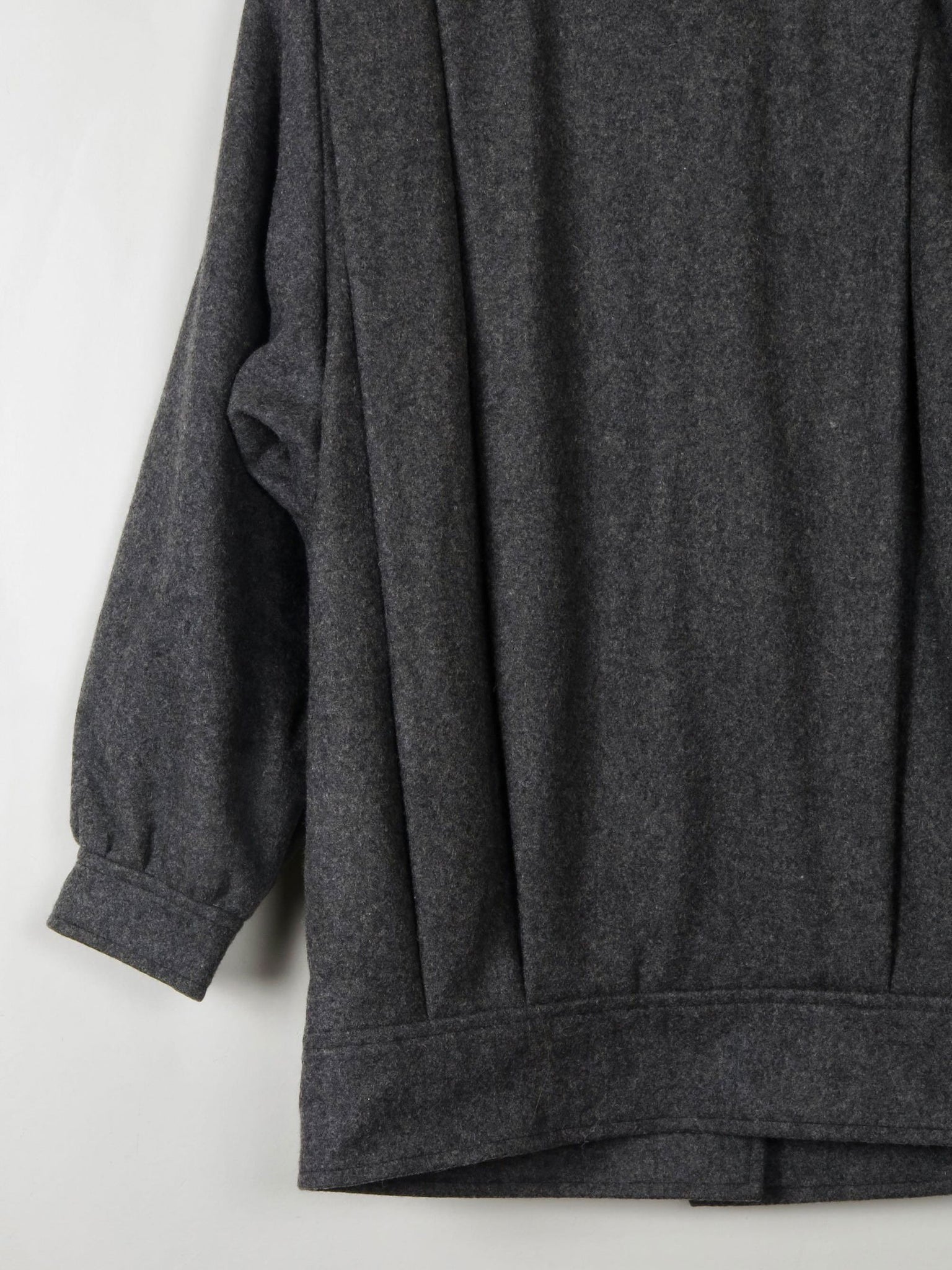 Women's Grey Wool Pleated Jacket S/M - The Harlequin