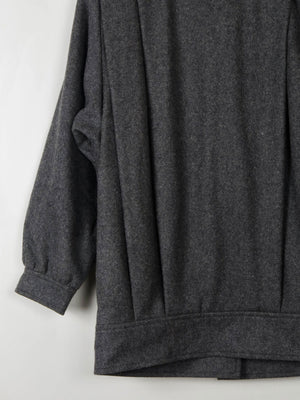 Women's Grey Wool Pleated Jacket S/M - The Harlequin