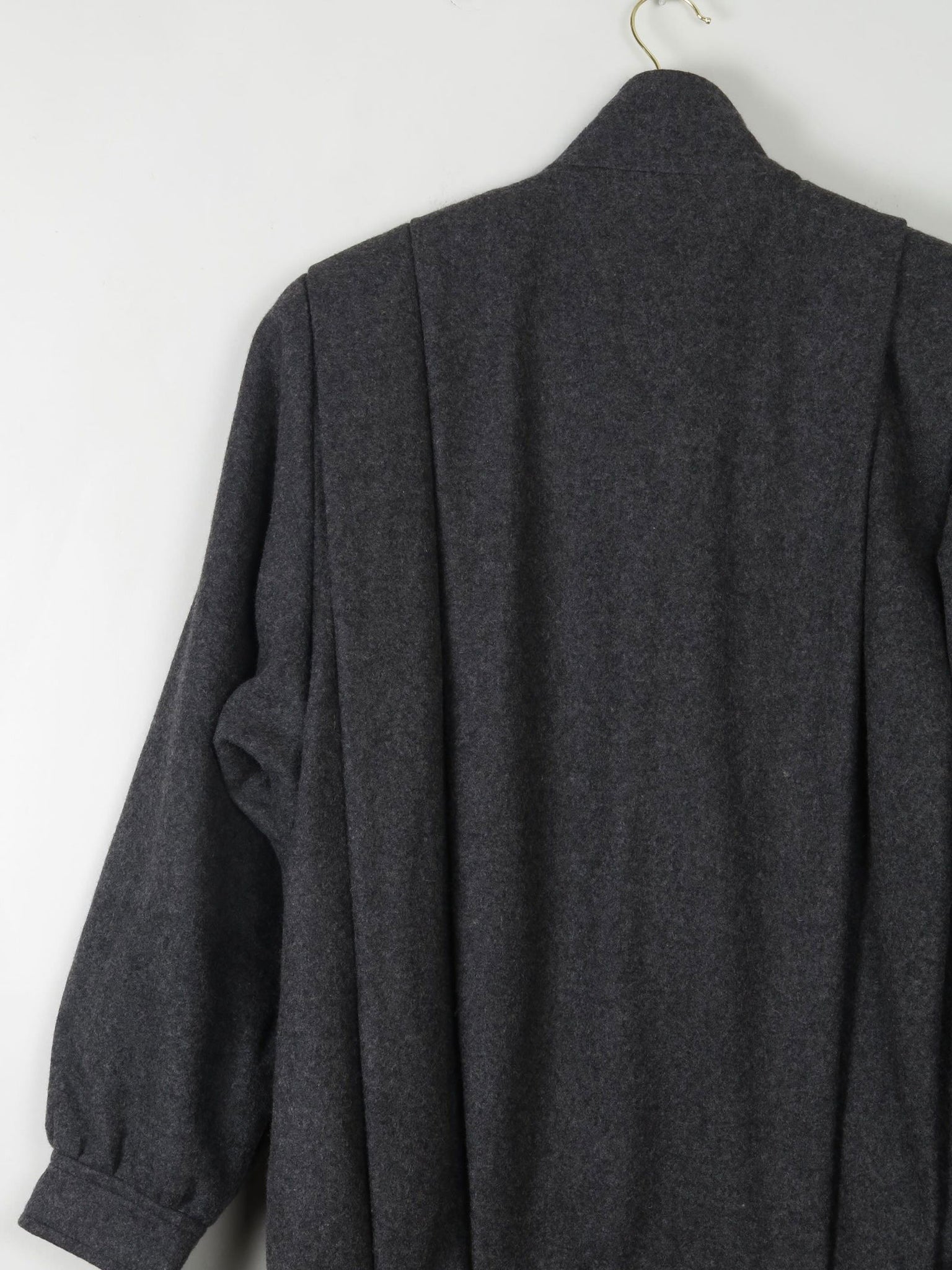 Women's Grey Wool Pleated Jacket S/M - The Harlequin