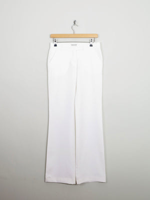 Women's Italian Cream/Off White Boot Cut 90s Tailored Trousers 8/10 28W - The Harlequin