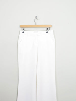Women's Italian Cream/Off White Boot Cut 90s Tailored Trousers 8/10 28W - The Harlequin