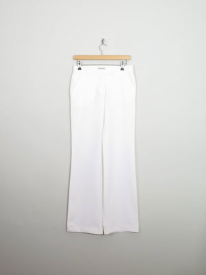 Women's Italian Cream/Off White Boot Cut 90s Tailored Trousers 8/10 28W - The Harlequin