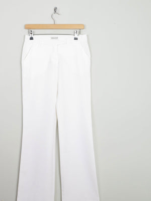 Women's Italian Cream/Off White Boot Cut 90s Tailored Trousers 8/10 28W - The Harlequin