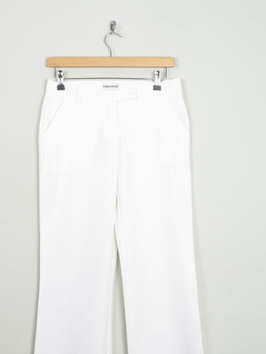 Women's Italian Cream/Off White Boot Cut 90s Tailored Trousers 8/10 28W - The Harlequin